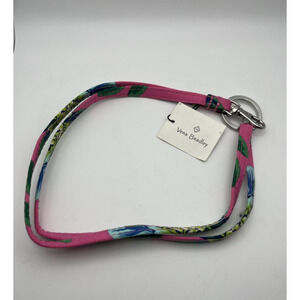 Vera Bradley Lanyard Key Chain Clip in Tropical Paradise Pink Fabric